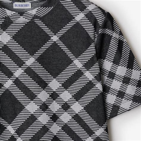 burberry brit check cuff t-shirt|Check Stretch Cotton Blend T.